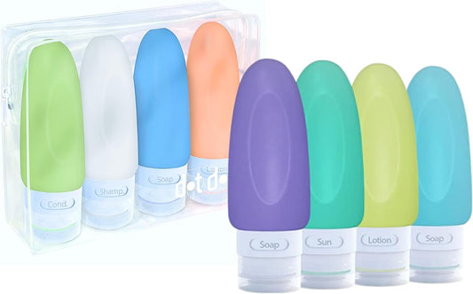 3oz Leak Proof Travel Bottles with TSA Quart Bag Bundle