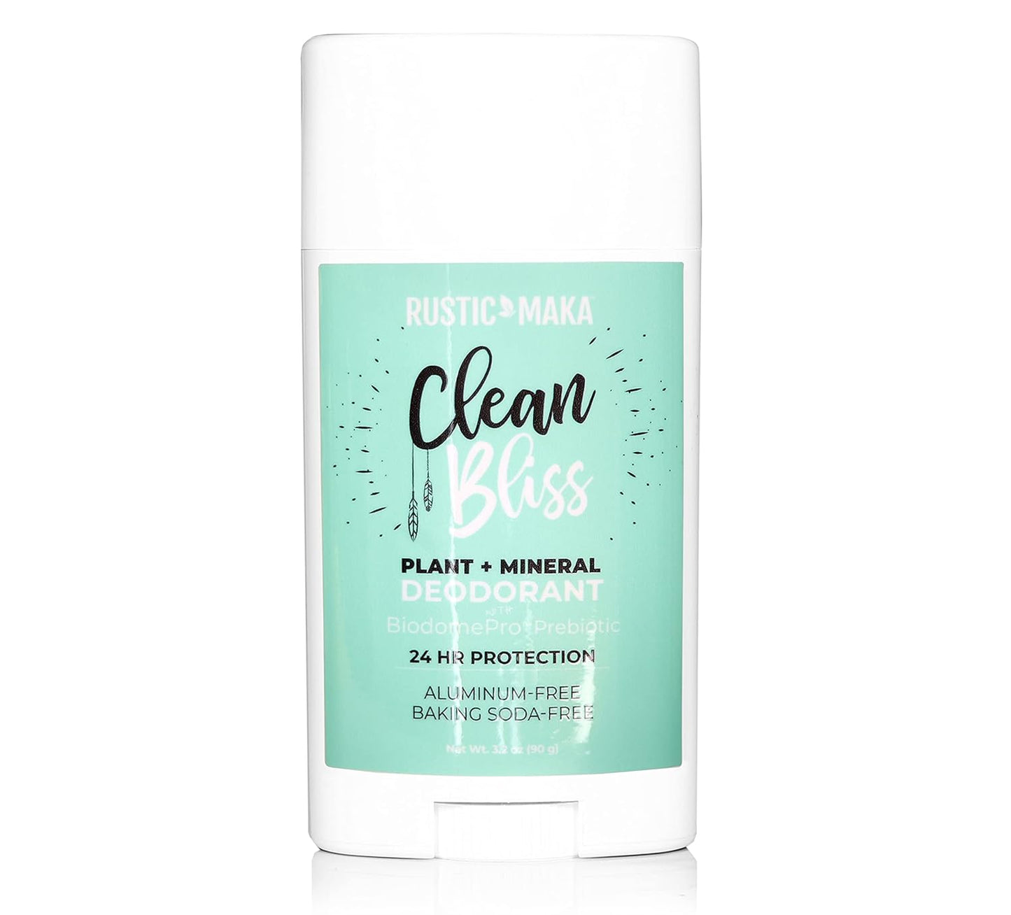 Rustic MAKA Natural Deodorant for Women and Men, Clean Bliss, Prebiotic, Cruelty-Free, Free of Aluminum and Parabens, Continuous Odor Control