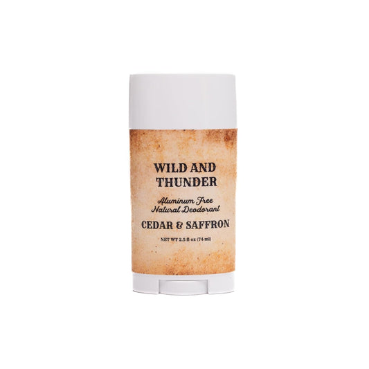 Wild & Thunder Black Sea Natural Aluminum Free Deodorant - Handcrafted In The USA - No Harsh Chemicals - For The Everyday Outdoorsman (Cedar & Saffron)