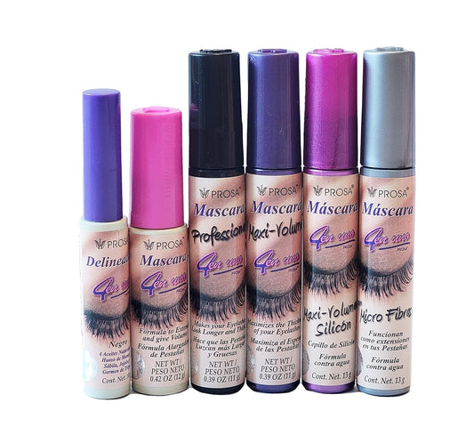 DEALPLUSDEAL Mascara and Eyeliner Set - 5 Mascaras, 1 Eyeliner - Extra Volume, Curl, Length for Full Lashes - Intense Black Eye Makeup, 6 Pieces