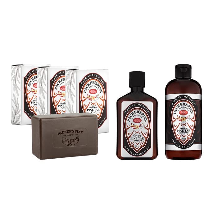 Packer's Pine The Original Bundle - Shampoo, Soap, Bodywash - Pine Tar Treatments