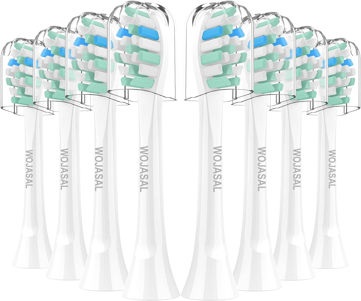 Replacement Brush Heads Compatible with Philips SoniCare Electric Toothbrushes Handle, Toothbrush Head of Effective Cleaning, for Snap-on System, 8 Pack, White