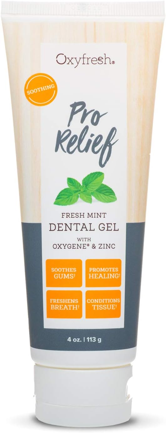 Oxyfresh Premium Pro Relief Dental Gel with Zinc ÐInfused with Aloe Vera, Chamomile and Xylitol Ð Dentist Recommended to Help Soothe Gum Tissue. 4 oz.