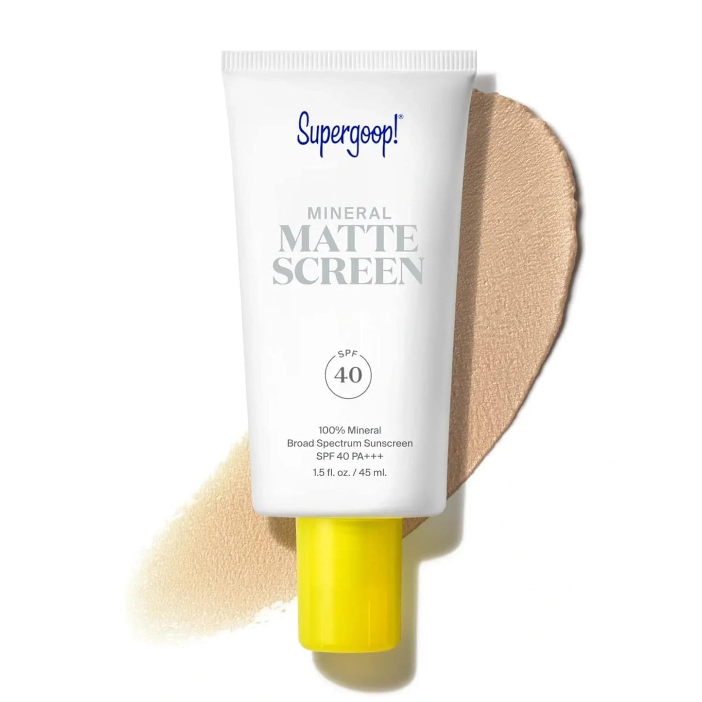 Supergoop! Mineral Mattescreen (SPF 40) - 45 mL - 100% Mineral, Oil-Free Broad Spectrum Sunscreen - Smooths SkinÕs Appearance, Minimizes Pores & Controls Shine - Water & Sweat Resistant