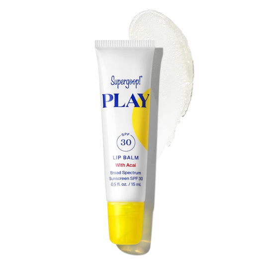 Supergoop! PLAY Lip Balm with Acai, 0.5 fl oz - SPF 30 PA+++ Broad Spectrum Sunscreen - Hydrating Honey, Shea Butter & Sunflower Seed Oil - Clean Ingredients - Great for Active Days