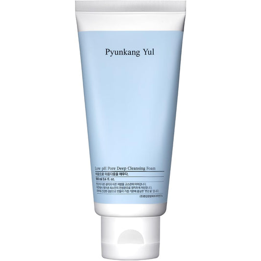 PYUNKANG YUL Low pH Pore Deep Cleansing Foam - 2 Step Solution Korean Facial Wash - Makeup Remover Face Cleanser with Witch Hazel, AHA - Cica, Tea Tree Extract - Rapid Moisture replenishment 3.4 Fl Oz