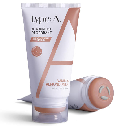 Type:A Natural Deodorant For Women | Vanilla Almond Milk - Aluminum Free Deodorant with Charcoal and Aloe, Safe For Sensitive Skin | The Darling- 2.8oz Dry Touch Cream Deodorant