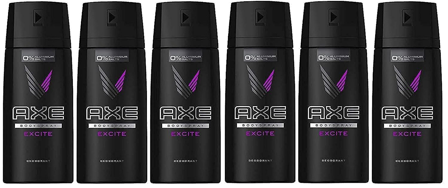 Axe Deodorant Bodyspray, Excite, 150ml (Pack of 6)