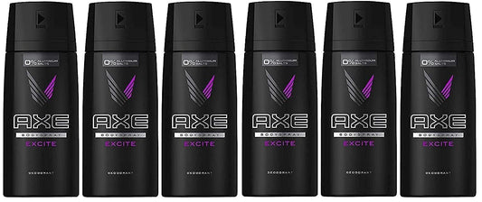 Axe Deodorant Bodyspray, Excite, 150ml (Pack of 6)