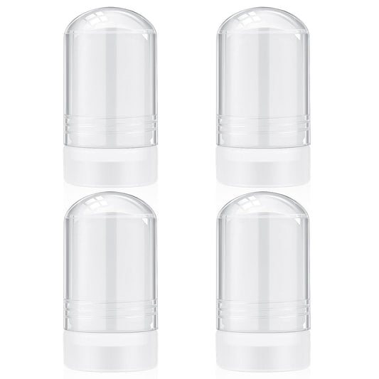 4 Pcs Crystal Deodorant Stone 100% Natural Thai Deodorant Stone Unscented Long Lasting Crystal Deodorant Stick for Women, Teens and Men Travel Single Ingredient, 2.1 Ounce/ 60 g