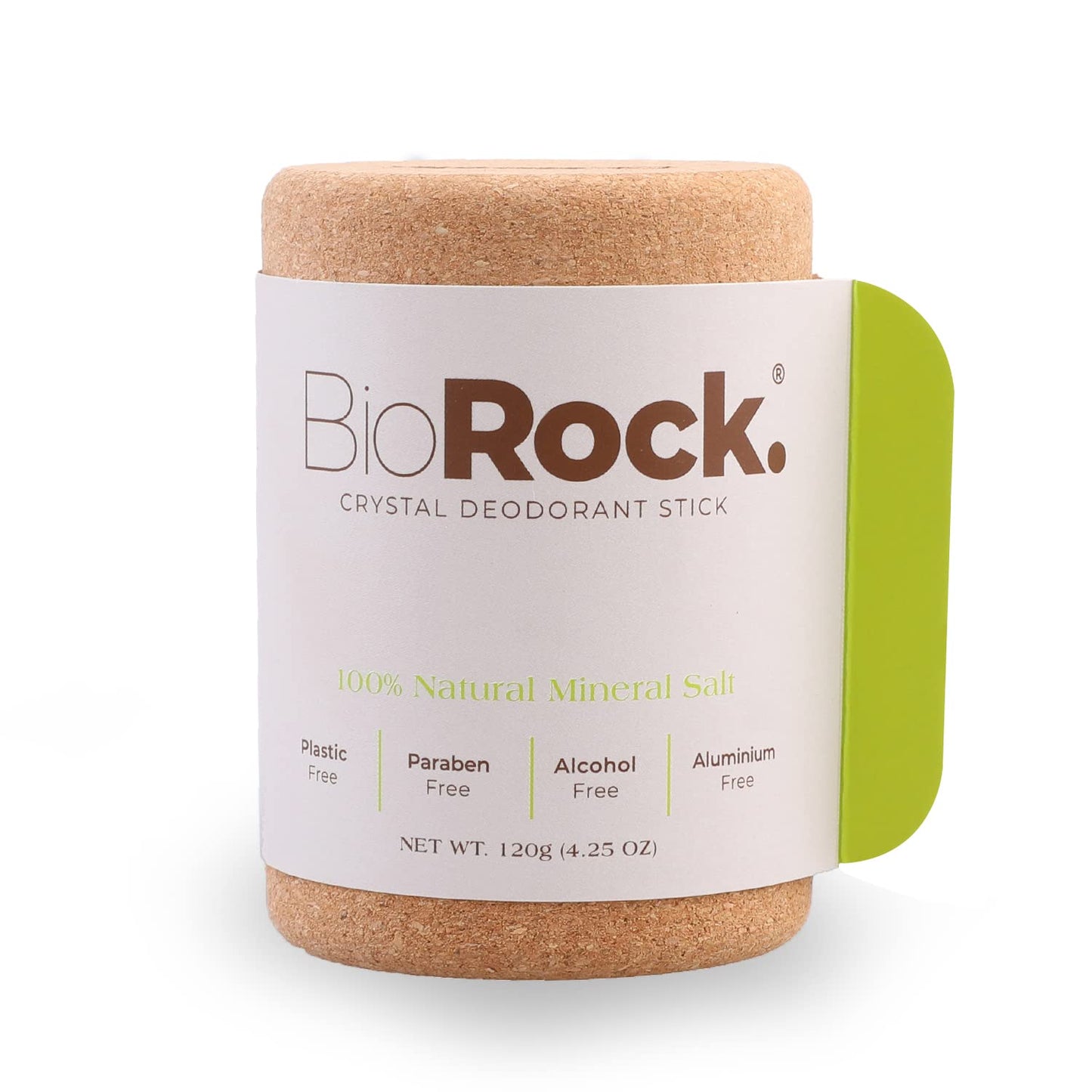 BioRock. Crystal Natural Deodorant Stone - Unscented Plastic and Aluminum Free Salt Deodorant Stick for Women & Men Eco-Friendly, Sustainable, Zero Waste 4.25 oz