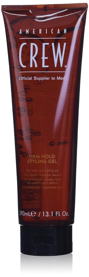 American Crew Men's Hair Gel, Firm Hold, Non-Flaking Styling Gel, 13.1 Fl Oz