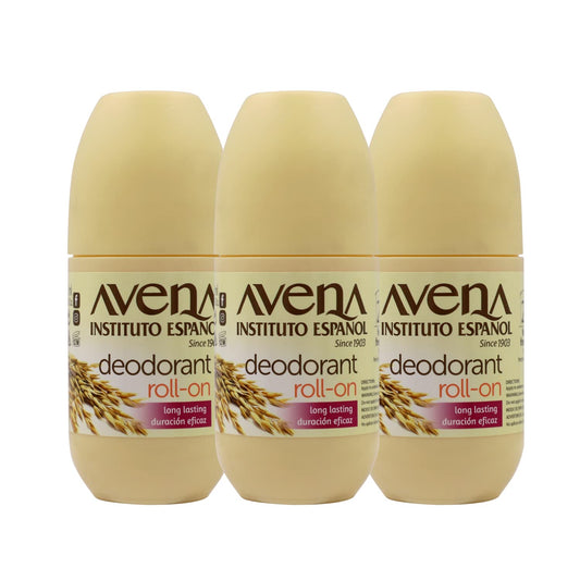 Avena Instituto Español Deodorant Roll-On, 3 pack, 2.5 Oz each, 3 Bottles