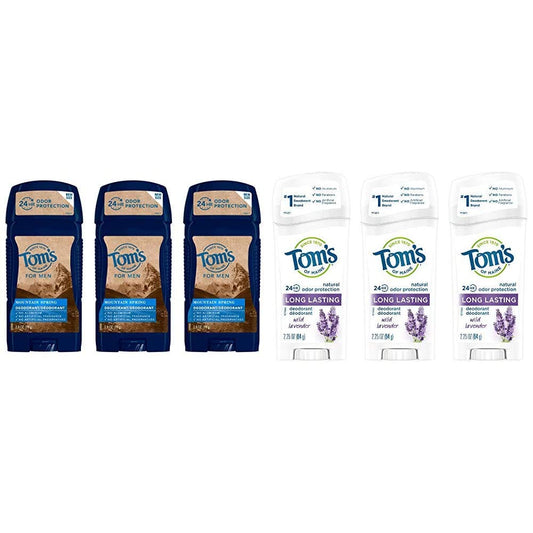 Tom's of Maine Men's Wild Lavender Aluminum Free Deodorant Stick, 2.8 Ounce, 3-Pack
