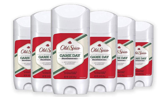 Old Spice Antiperspirant and Deodorant for Men, High Endurance, Game Day Long Lasting Stick, 3 Oz (Pack of 6)