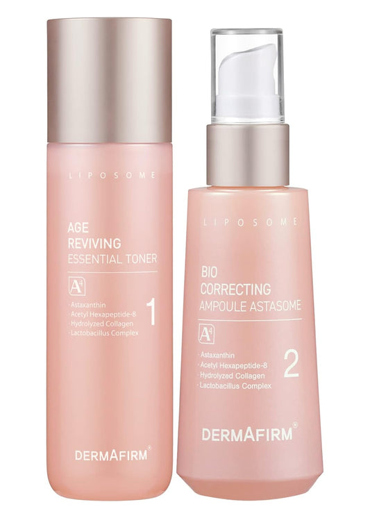 DERMAFIRM Age Reviving Essential Toner A4 and Bio Correcting Ampoule Astasome A4