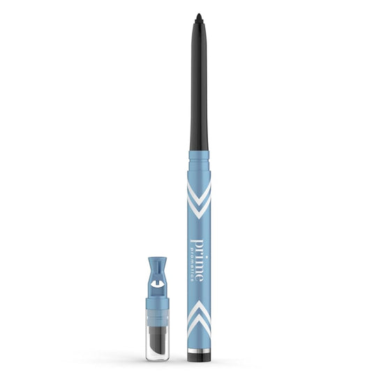 PRIME PROMETICS PrimeEyes Glide Eyeliner for Mature Women Ð Waterproof, Long-Stay and Mess-Proof Ð Gel Cream Texture, Discreet Sharpener and Effective Smudger (Black)