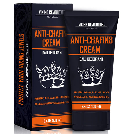 Viking Revolution Balls Deodorant for Men with Aloe Vera and Purslane - Groin Deodorant for Men Talc Free - Quick Drying Ball Cream for Men - Crotch Deodorant for Men Anti Chafing Cream for Men 3.4oz