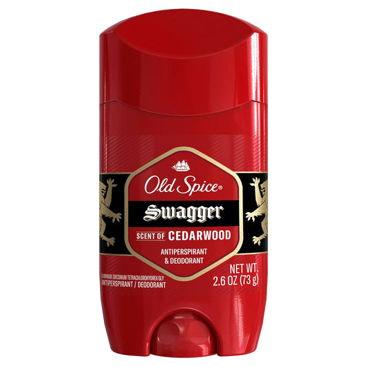 Old Spice Men's Antiperspirant & Deodorant Swagger Cedarwood Scent, Red Collection, 2.6 oz