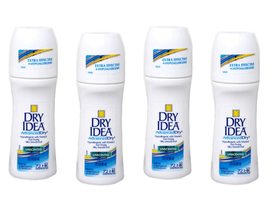 Dry Idea Advanced Dry Anti-Perspirant Deodorant Roll-On Unscented 4 Total Pack
