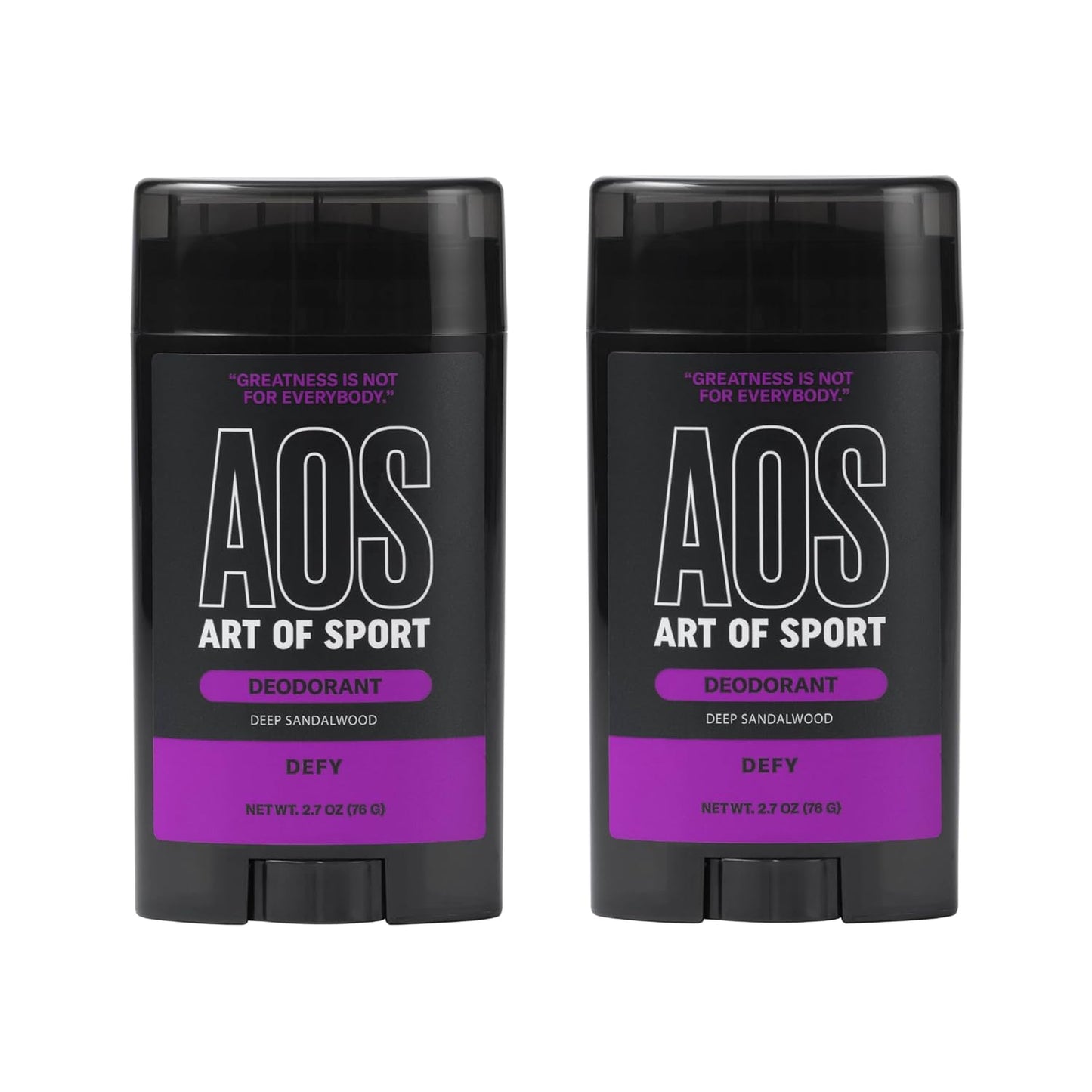 Art of Sport Men’s Deodorant, Aluminum Free, Sandalwood Fragrance, Made with Natural Botanicals, Moisturizing Tea Tree Soap, Made for Athletes, Defy Scent, 2.7 Ounce (Pack of 2)
