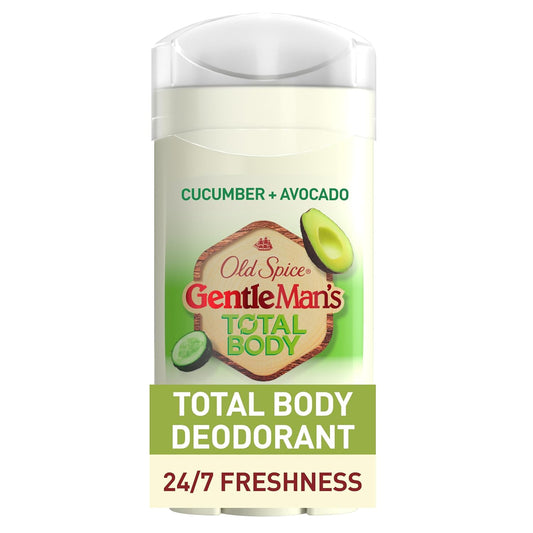 Old Spice Total Body Deodorant Men, Cucumber + Avocado, Aluminum Free Deodorant Stick for 24/7 Freshness // Dermatologist Tested Whole Body Deodorant, 3.0 oz