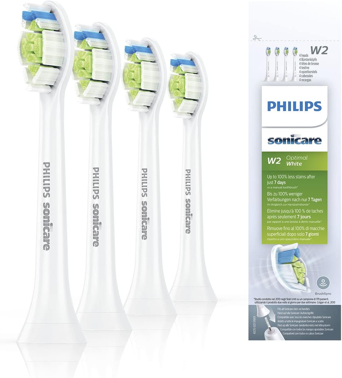 Philips DiamondClean Optimal Clean White Replacement Heads - 4 Pack