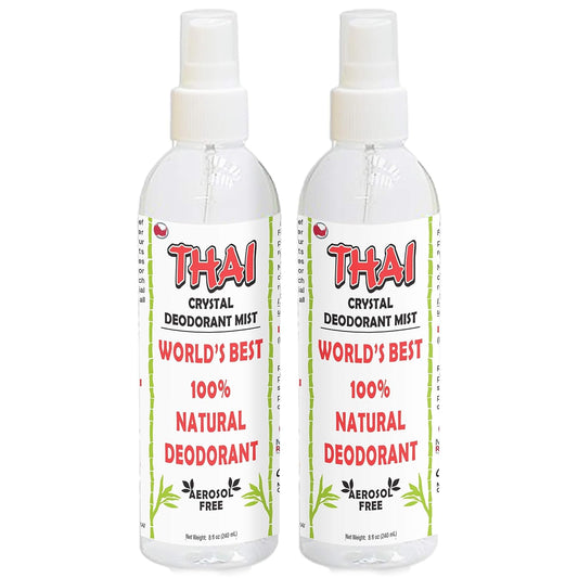 2-PACK Thai Deodorant Crystal Mist Spray (8 Oz) Aluminum-Free Natural Crystal Salt Deodorant Spray for Women Men & Teens