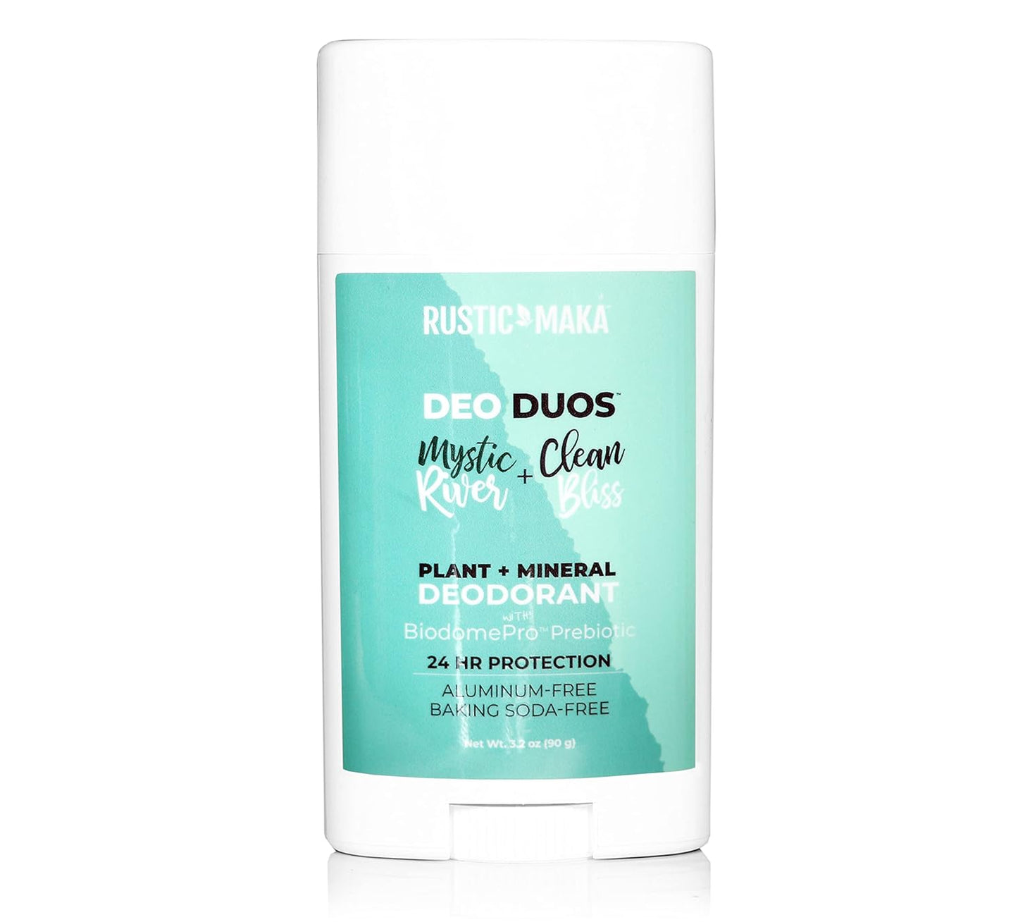 Rustic MAKA Natural Deodorant for Women and Men, DEO DUOS Mystic River & Clean Bliss, Aluminum-Free, Paraben-Free, Prebiotic, Cruelty-Free
