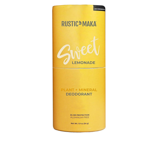 Rustic MAKA Sweet Lemonade, ECO-Conscious Packaging (No Baking Soda, No Aluminum) Natural Deodorant for Odor, 1.9 oz, Orange + Lemon