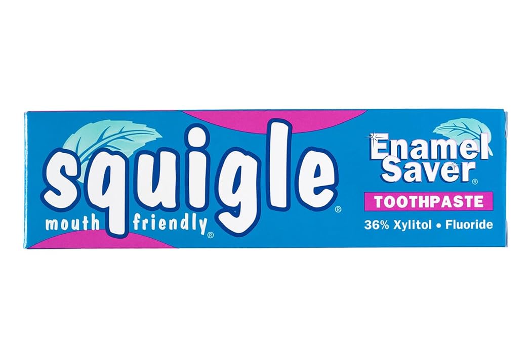 Squigle Enamel Saver Toothpaste, Canker Sore Treatment and Prevention, SLS Free Toothpaste, 36% Xylitol Toothpaste, Prevents Cavities, Perioral Dermatitis, Bad Breath, Chapped Lips - 1 Pack