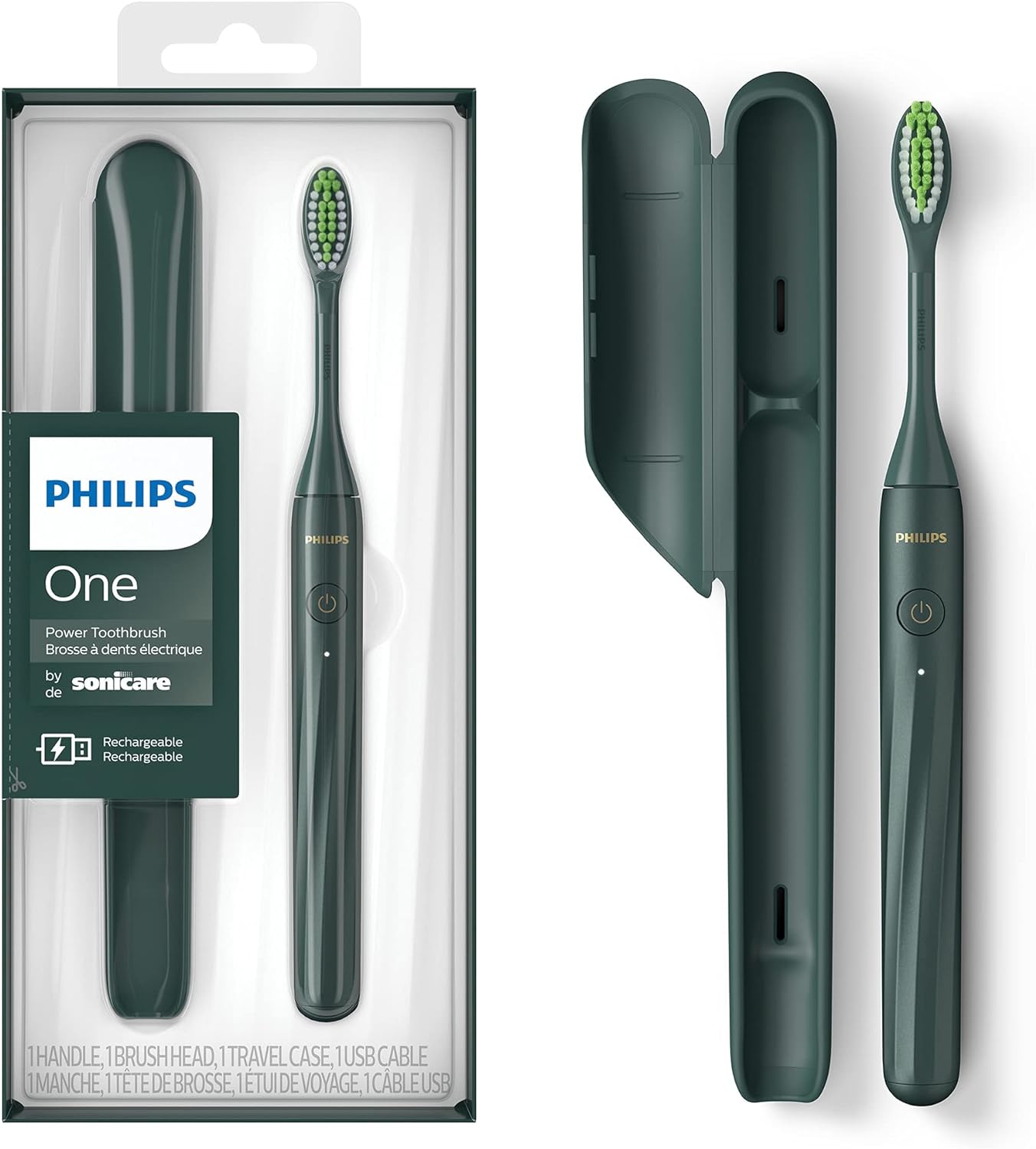 Philips Sonicare One by Sonicare Rechargeable Toothbrush, Sage, HY1200/28
