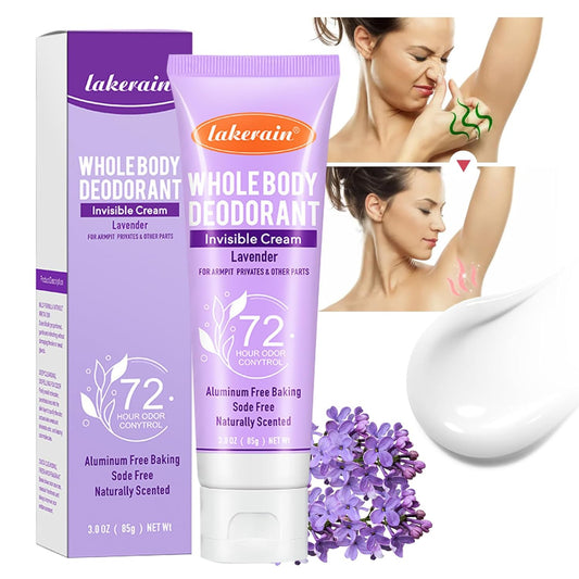 Whole Body Deodorant for Women,Luxsea Aluminum Free Deodorant Lotion for Men,Armpit Deodorant Cream for 72 Hour Odor Control,Natural Lavender Deodorant Antiperspirant Clear Gel,Baking Soda Free