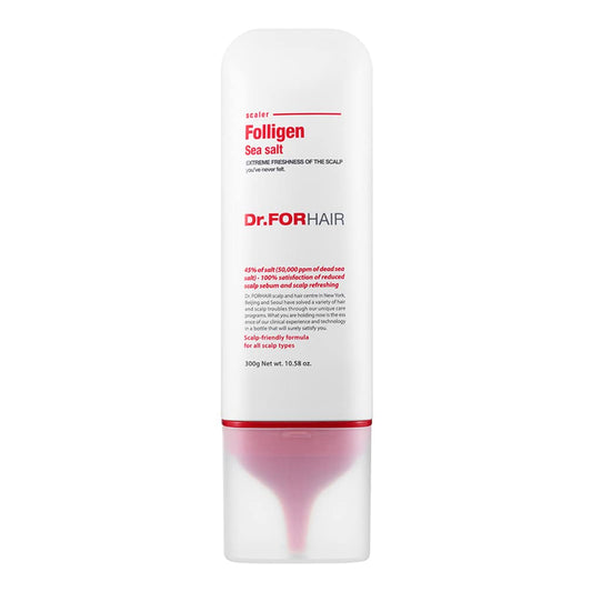 Dr.FORHAIR Folligen Sea Salt Scaler Biotin Scalp Scrub (10.5oz) | 45% Sea Salt | Hair Deep Cleansing Purifying Scalp Salt Scrub Dry Flaky Itchy Care Hair Treatment (No Parabens, Silicone, Sulfates)