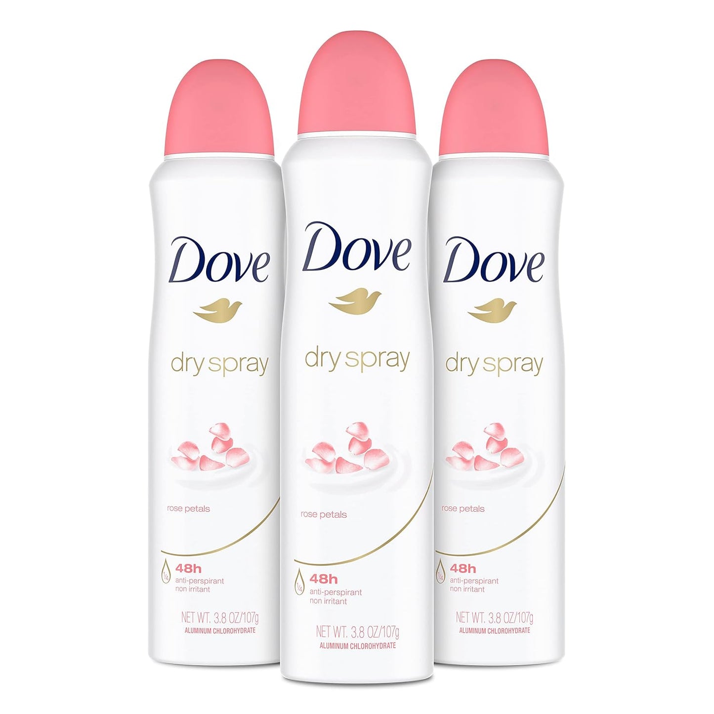 Dove Antiperspirant Deodorant Rose Petals, 3.8 Oz, Pack of 3