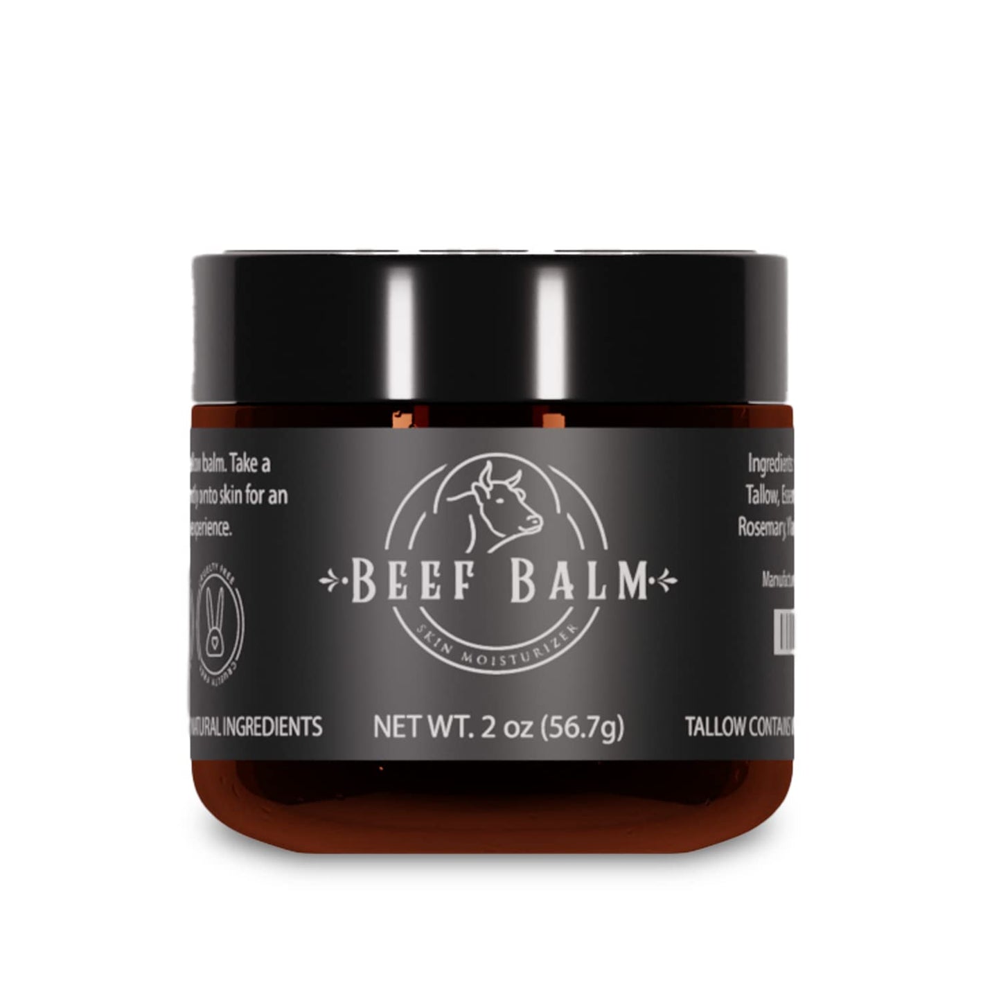 Beef Tallow Balm - Beef Tallow For Skin Care, Tallow Moisturizer, Face Cream, Lotion & Cream (Essential Oils, Grass-Fed Tallow)