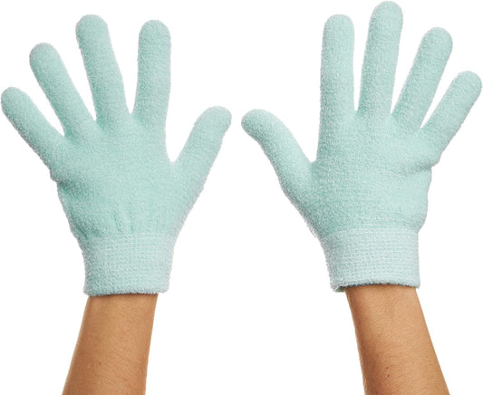 ZenToes Moisturizing Gloves with Gel Lining - Dry Hands Treatment - 1 Pair Hydrating Cracked Hand Healing Gloves - Repair Rough, Chapped Skin Overnight (Fuzzy Mint Green)