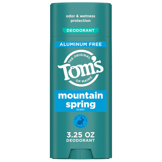 Tom’s of Maine Mountain Spring Natural Deodorant for Men and Women, Aluminum Free, 3.25 oz