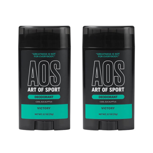 Art of Sport Men’s Deodorant, Aluminum Free, Eucalyptus Fragrance, Made with Natural Botanicals, Moisturizing Tea Tree Soap, Made for Athletes, Victory Scent, 2.7 Ounce (Pack of 2)