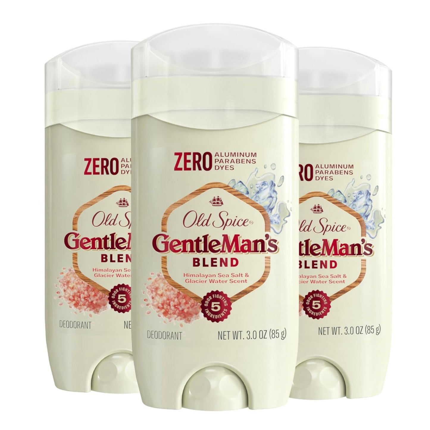 Old Spice Men's Gentleman's Blend Deodorant, Himalayan Sea Salt, 3.0oz (Pack of 3)