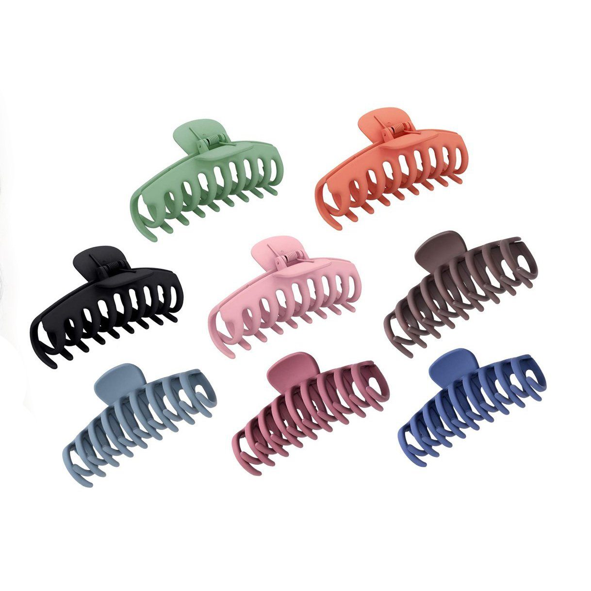 8-Pack: Women's Acrylic Large Claw Matt Hair Clips