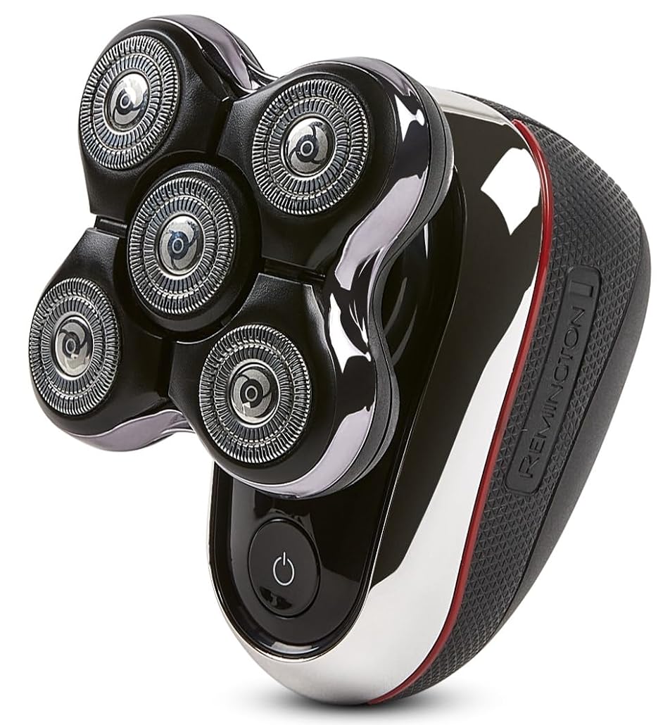 Remington Balder Boss Cordless Head Shaver - Waterproof Electric Razor for Bald Men with 5 Dual Track Heads, 360 Flexing Head & Pop-Up Trimmer, Wet/Dry Shaving, 60 Mins Run Time