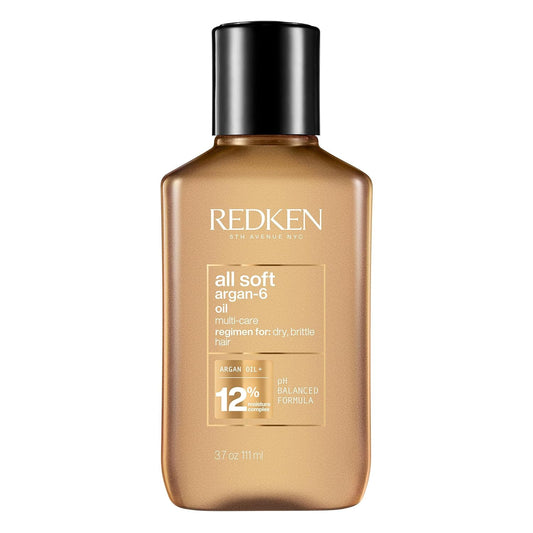 Redken All Soft Argan-6 Oil Treatment | For Dry Hair | Deeply Conditions Hair, Adds Softness & Shine | With Argan Oil