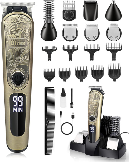 Ufree Beard Trimmer for Men, Professional Hair Trimmer, Electric Razor Shavers for Men, Waterproof Clippers for Hair Cutting, Mens Grooming Kit for Mustache Nose Face Body, Gifts for Men