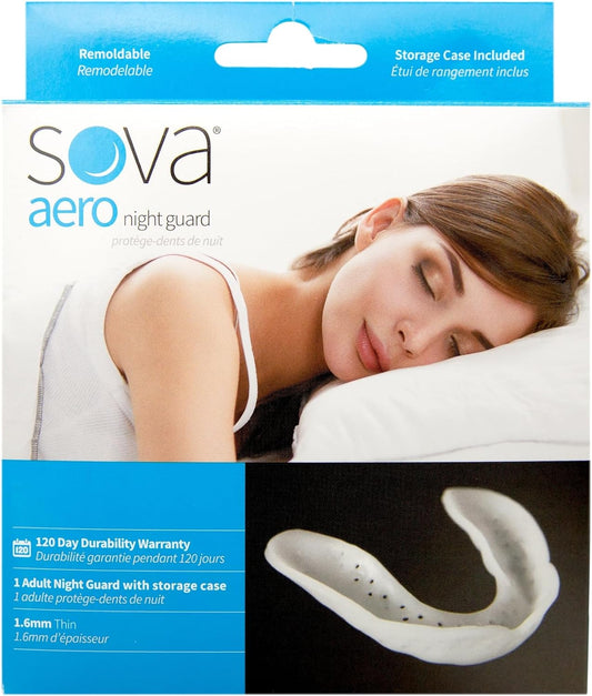 SOVA Aero Night Guard - 1.6mm Thin - Custom-Molded Fit - Protects Against Nighttime Teeth Grinding & Clenching - Odor & Taste Free - Remoldable Up to 20 Times - Non Toxic