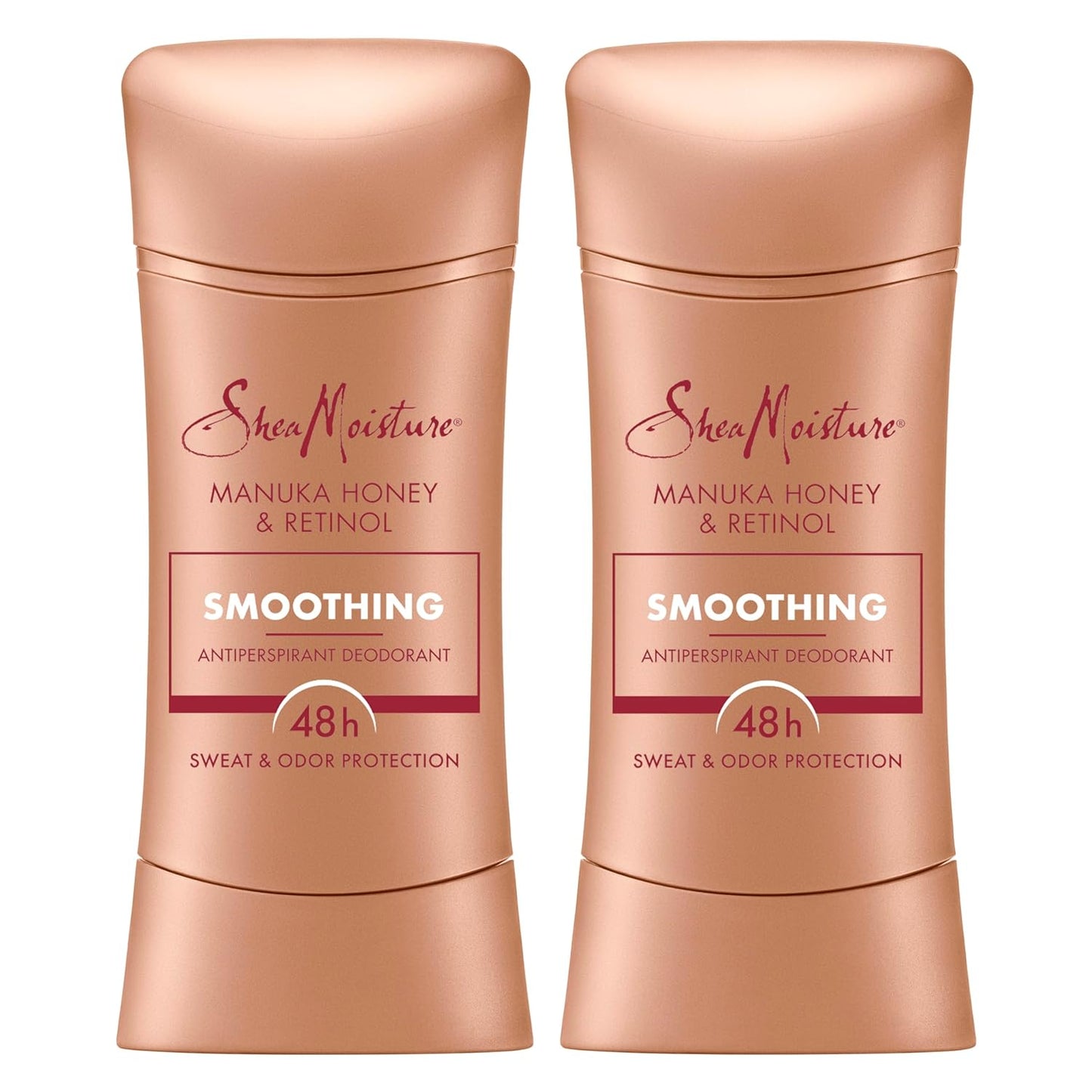 SheaMoisture Antiperspirant Deodorant Stick Smoothing Manuka Honey & Retinol (Pack of 2) for 48HR Sweat & Odor Protection with No Parabens & No Mineral Oil 2.6 oz