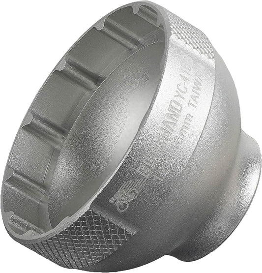 BIKEHAND Bike Bicycle 12 Notch 46mm Bottom Bracket Install Remover Tool Compatible with SRAM Dub - Fit 68mm 73mm External Threaded - Heavy Duty Steel Socket with Handle or Aluminum Alloy Socket