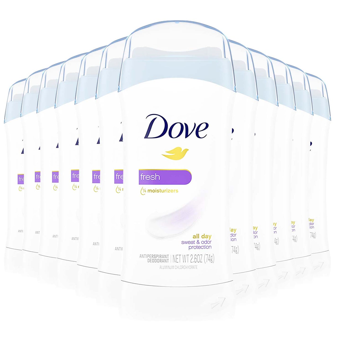 Dove Deodorant  Fresh Invisible Solid - 2.6Oz Each - 12 Pack