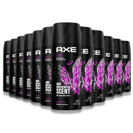 Axe - Deodorant Body Spray, Excite  - 4 oz - 12 pack