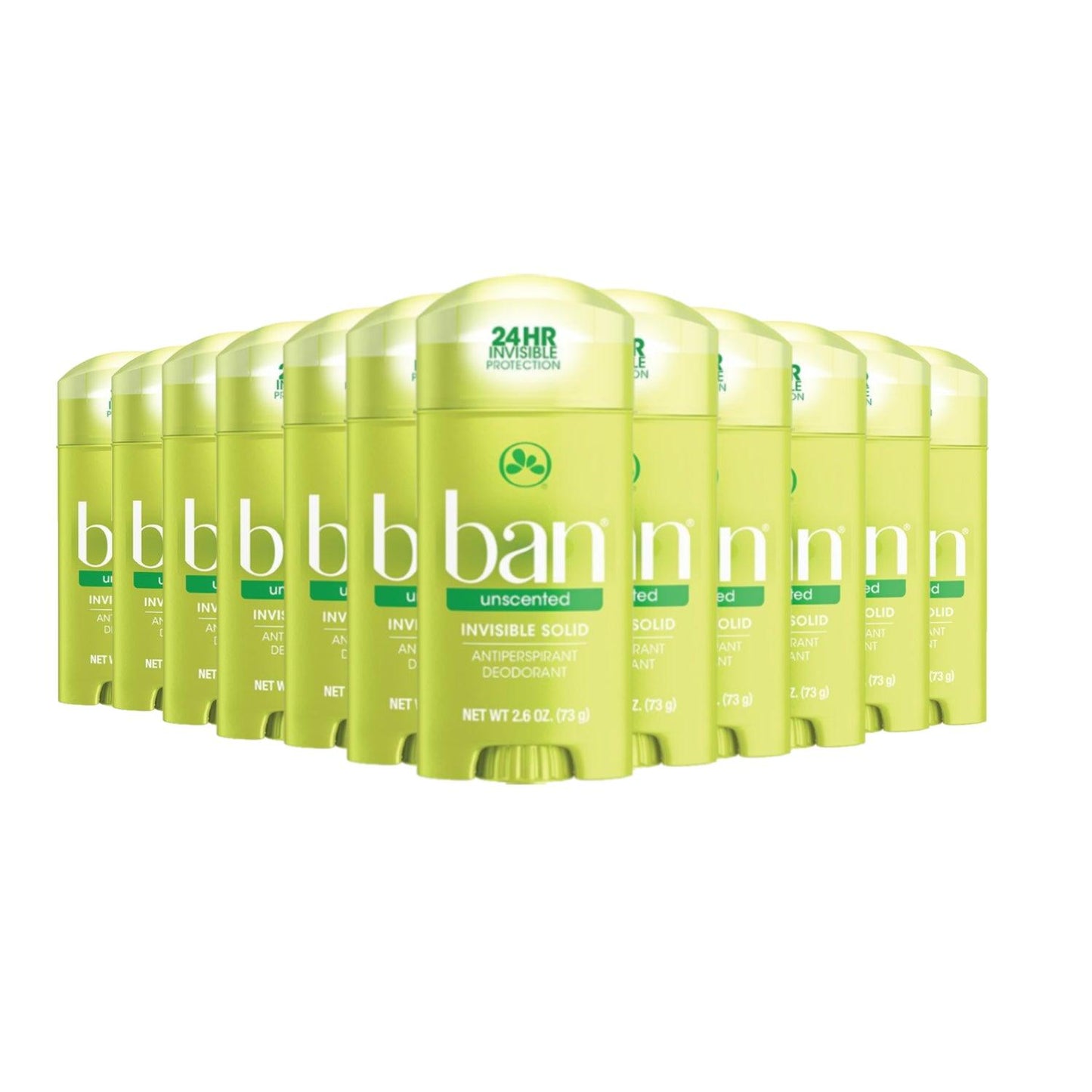 Ban Unscented Invisible Solid Antiperspirant & Deodorant 2.6 OZ - 12 Pack